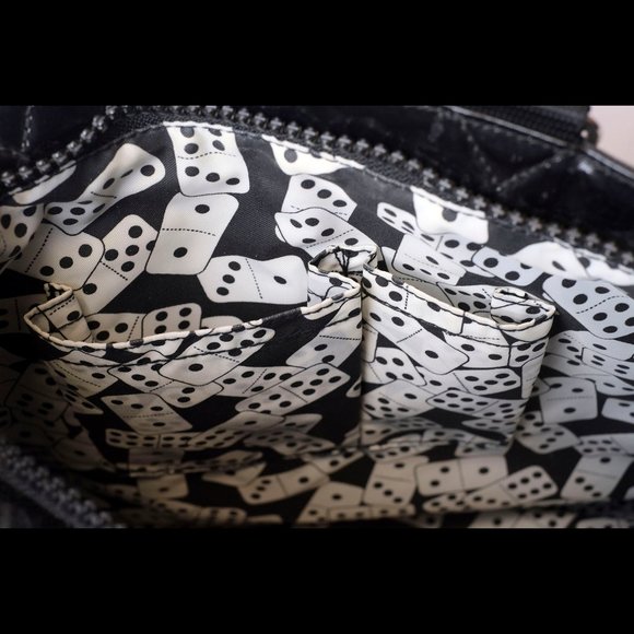 Fergie for Kipling Black Vinyl Tote/Attached Purse - Picture 8 of 9